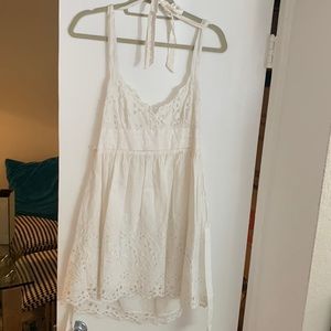 Halter neck eyelet dress
